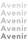 Several depictions of the word Avenir.