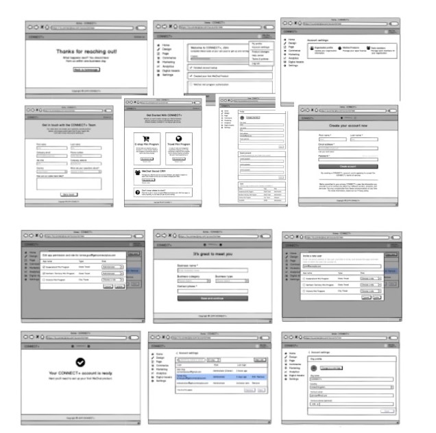 Low Fidelity wireframes in Balsamiq.